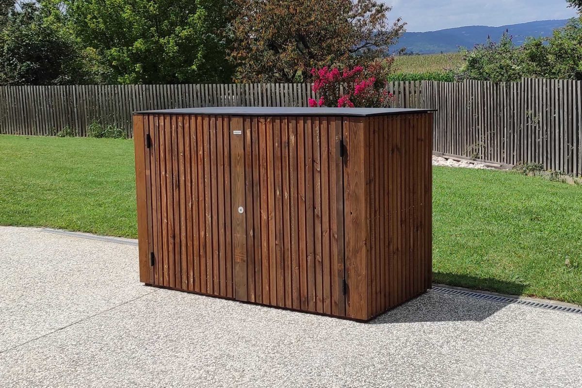 ancelle Local technique piscine Ancelle - Finition autoclave marron